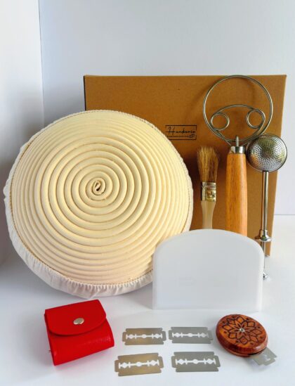 Beginner's Sourdough Bread Starter Kit Lite with Round Banneton + Video Guides