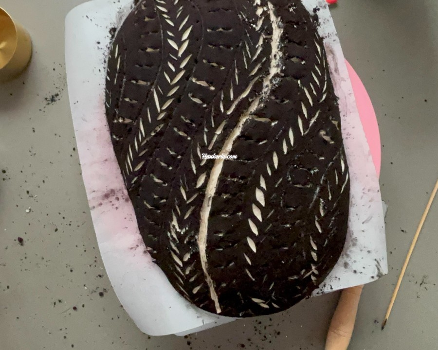 Black Cocoa Sourdough Scoring